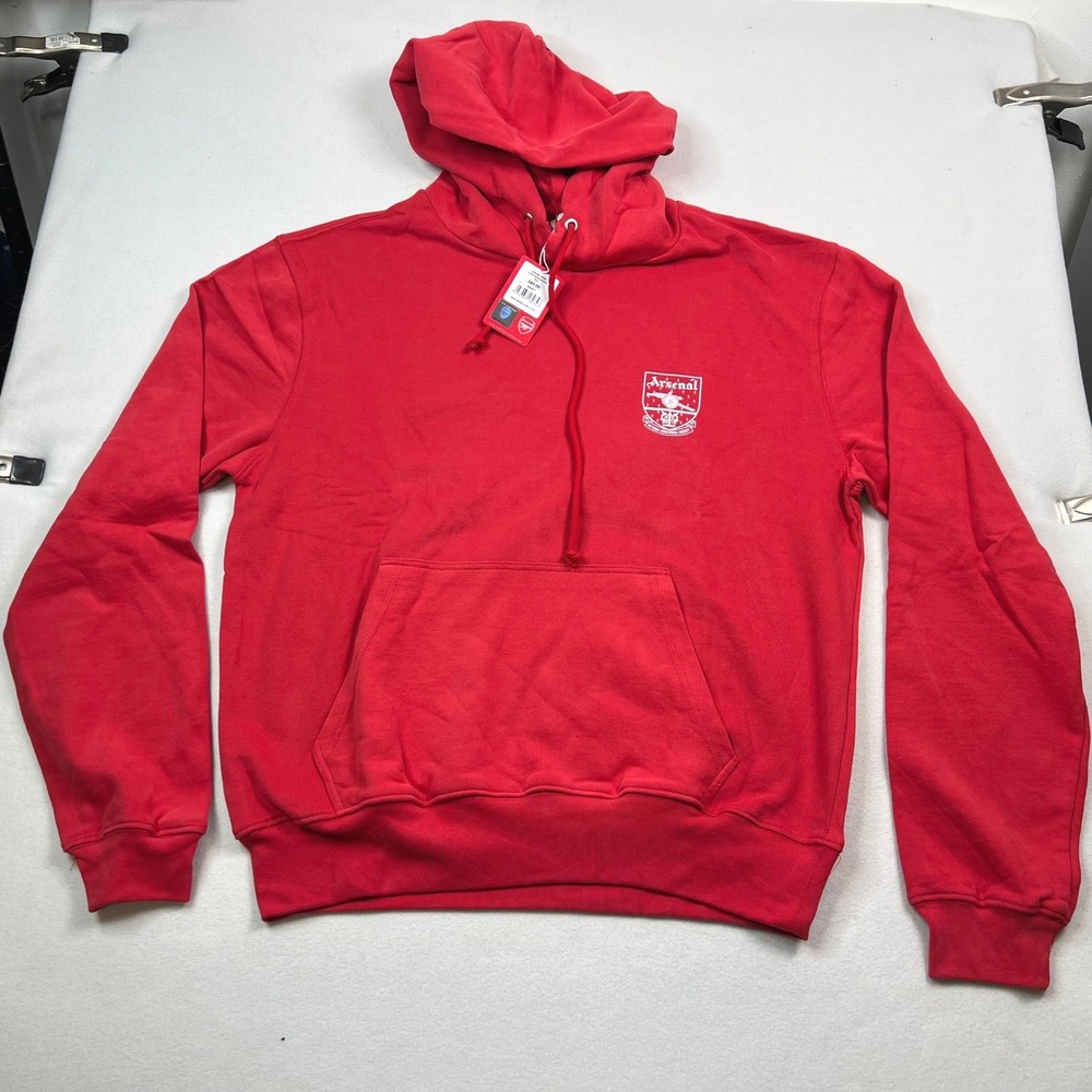 Arsenal FC Mens Concordia Hoodie Red Cotton Pullover Graphic M06671 L NEW